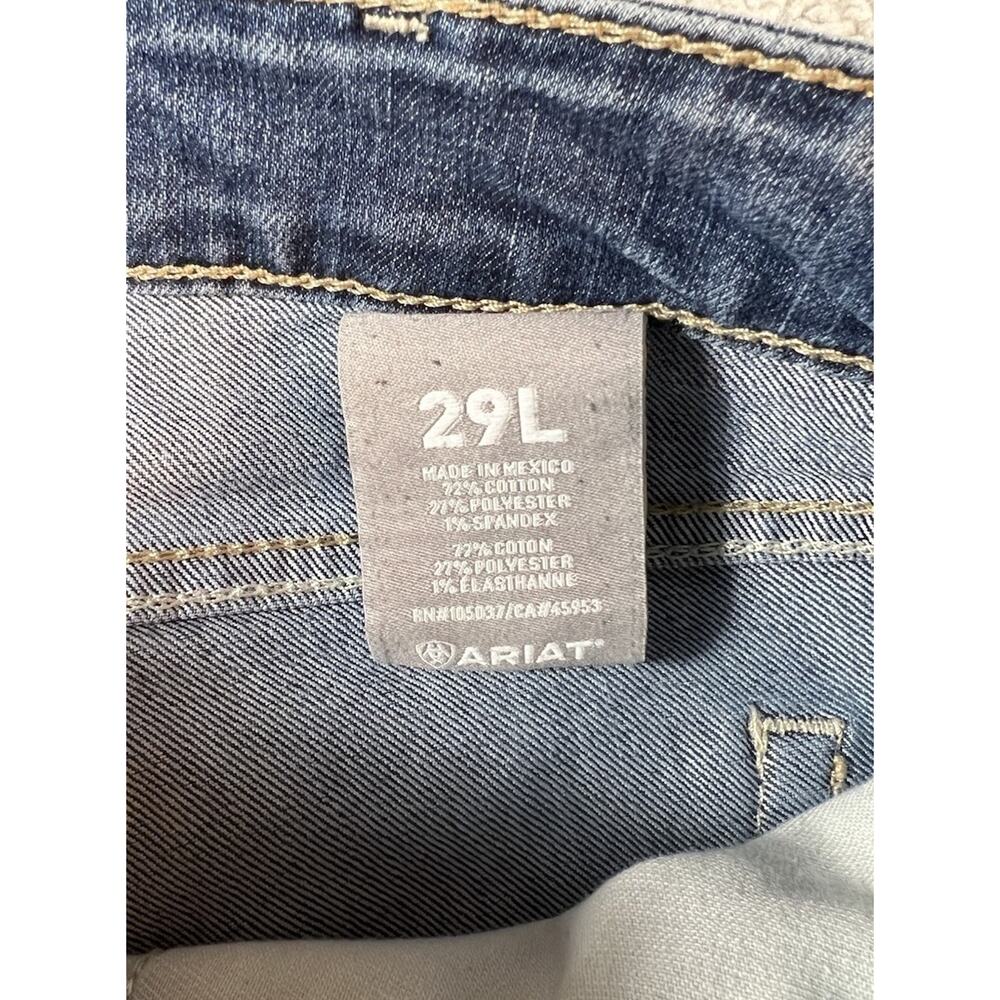 Ariat Jeans Womens 29L Blue Rebar Mid Rise Straight Leg Cargo Medium Wash Denim - Picture 14 of 15